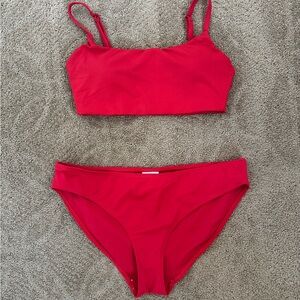 Andie Swim Red Bikini Set – XS Top / M Bottoms